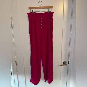 House of Harlow 1960 Fuchsia Wide Leg Pants